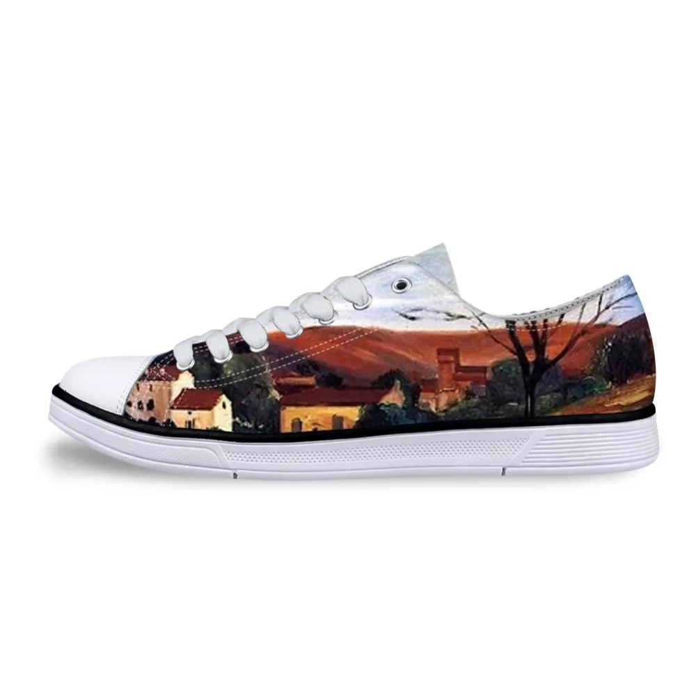 

Fashion Men Casual Painting Art Print Shoes Male Canvas Shoes Mens Printed Classic Shoes Flats for Andre Derain Master Pieces