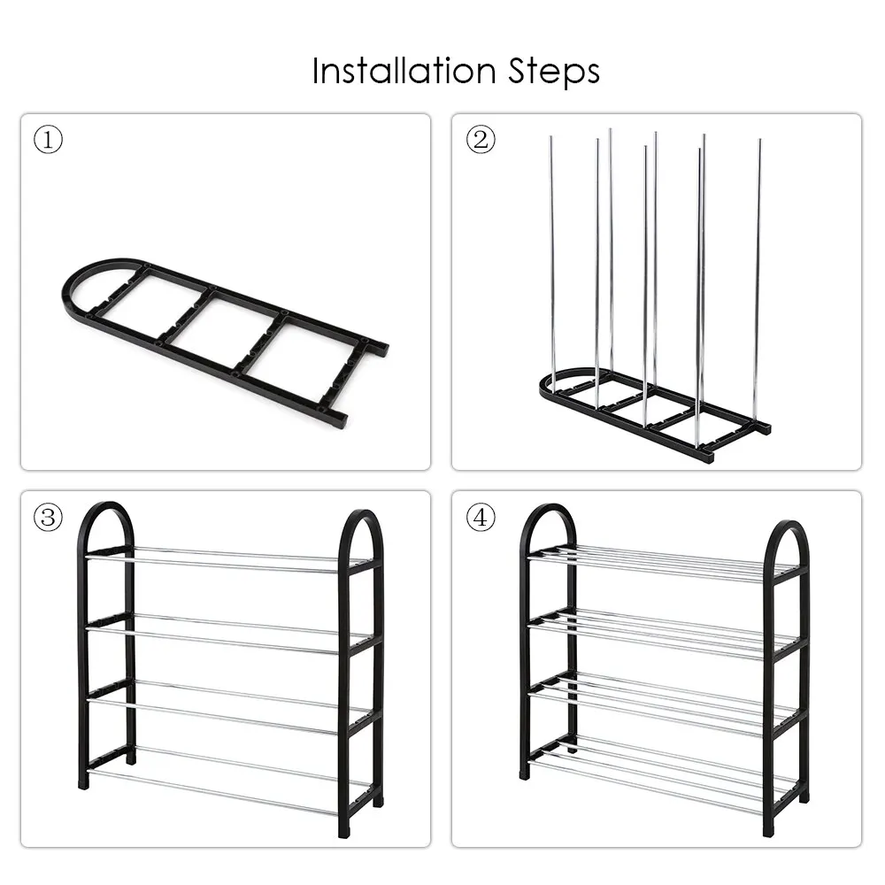 4 ярусная полка для обуви обувь Подставка-Башня Органайзер шкаф с полками для домашнего легко собрать обувная стойка подставка-держатель в виде ракушки