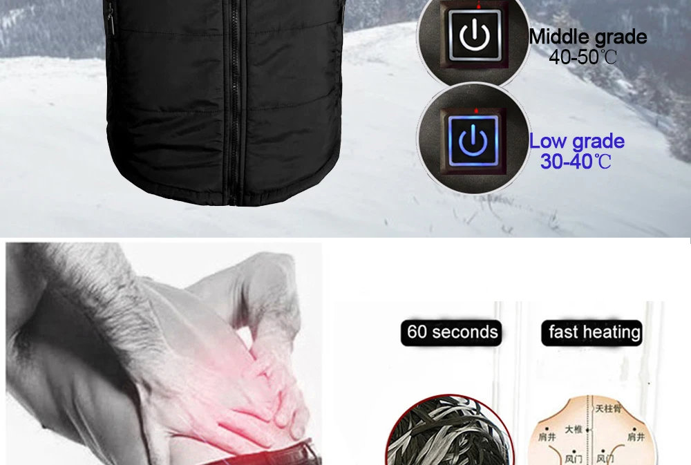 Зимний теплый жилет с кнопкой USB куртка спортивная куртка для мужчин и женщин