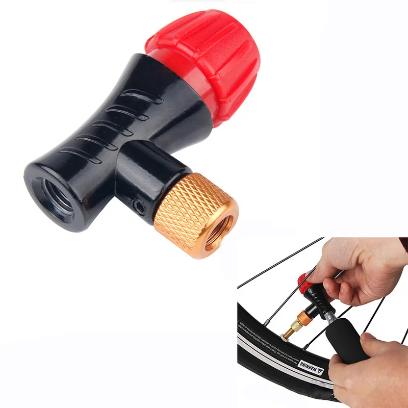 Cabeça de bomba de bicicleta mini bomba de co2 inflador de ar isolado