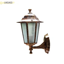 Винтажный настенный светильник, светодиодный, уличный, водонепроницаемый, бра, настенный светильник s для прохода, балкона, коридора, шестигранного стекла, E27, настенный светильник, светильники