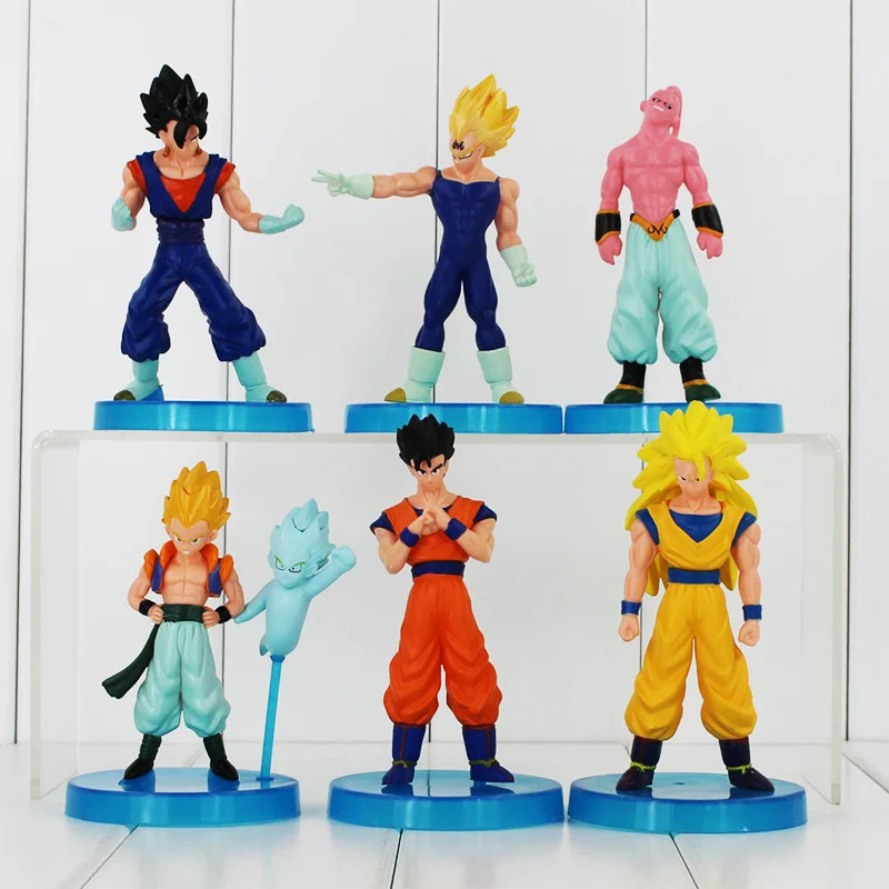 6 шт./лот Dragon Ball Z Super Saiyan плавки Vegeta Goku Gohan Frieza Cell Beerus Gotenks uub Фигурки игрушки Рождественский подарок