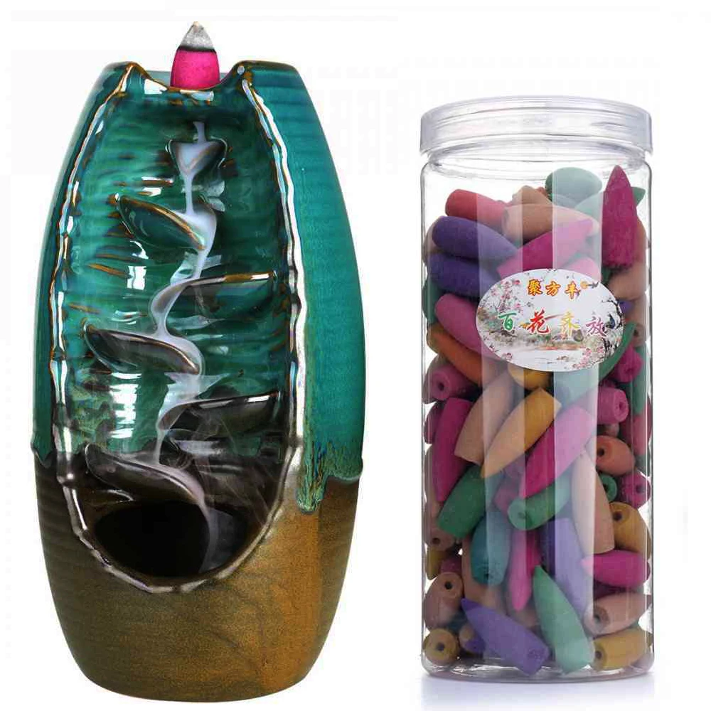 Achat Brûleur d encens à reflux décor à la maison porte encens en porcelaine