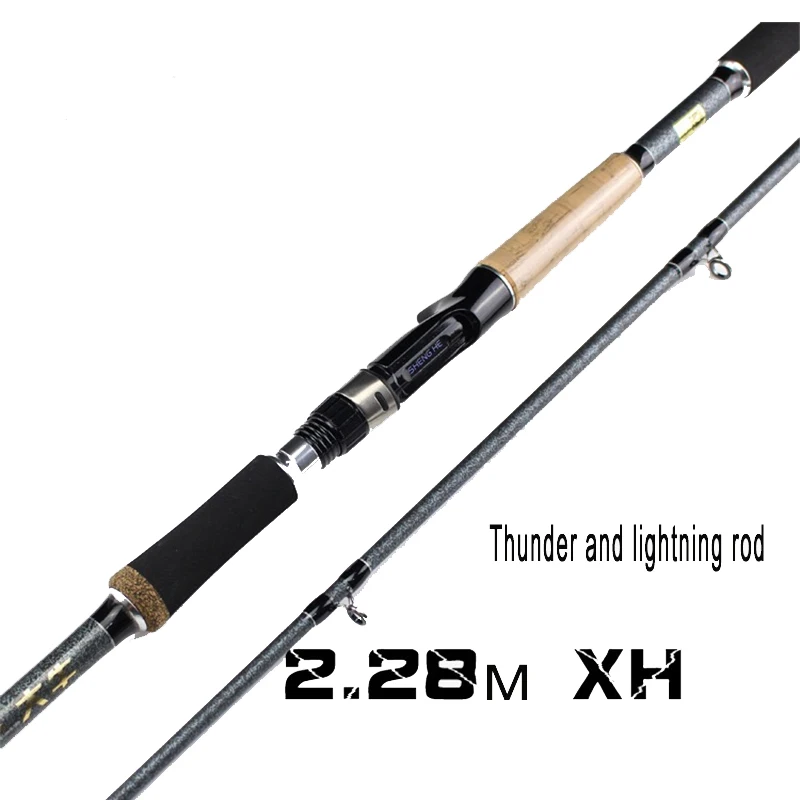

Hu Ying 2.28m 2 Segments fishing rod M Power line wt.10-30lb lure wt.10-40g Carbon Spinning Casting Lure Fishing Rod