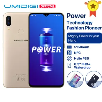 

UMIDIGI Power Android 9.0 Helio P35 Octa Core 5150mAh 4GB RAM 64GB ROM 6.3' FHD+ Waterdrop Screen Smartphone 16MP Celular 4G LTE