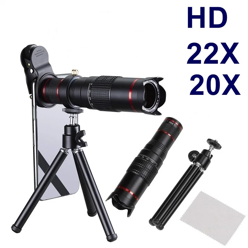 

HD 4K 22x Zoom Mobile Phone Camera Lens Fish Eye Telescope Lentes Telefon For Smarphone Iphone 8 7 Macro Lens Lente Para Celu