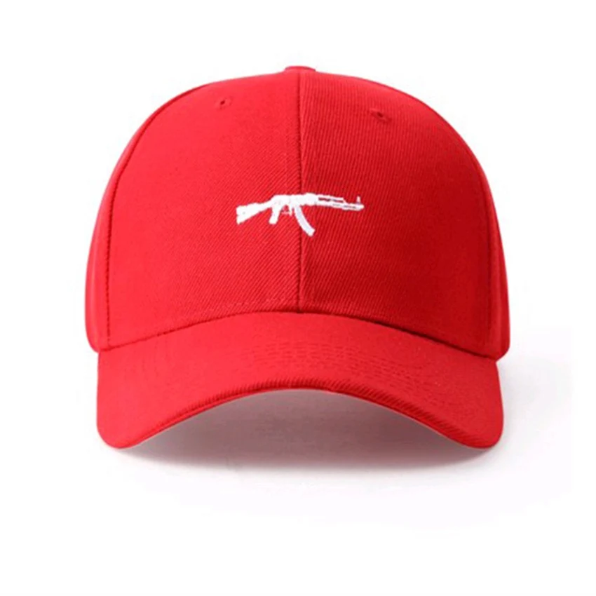 

Fashion hip hop baseball cap female male street hat adjustable Submachine gun AK embroidery snapback bone