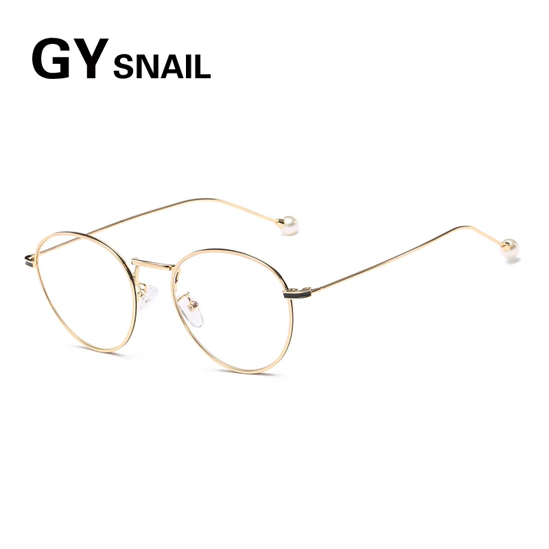 GY SNAIL Metal Frame Computer Galsses Eyeglasses Retro Round Circle Ray Blue light blocking Lens Men Women Eye Glasses Ladies | Аксессуары