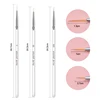 3Pcs/Set Crystal Fine Liner Brush Nail Art Striping Brushes Thin Line Nail Brush Detail Painting Pen Gel Nail Painting Tools 5