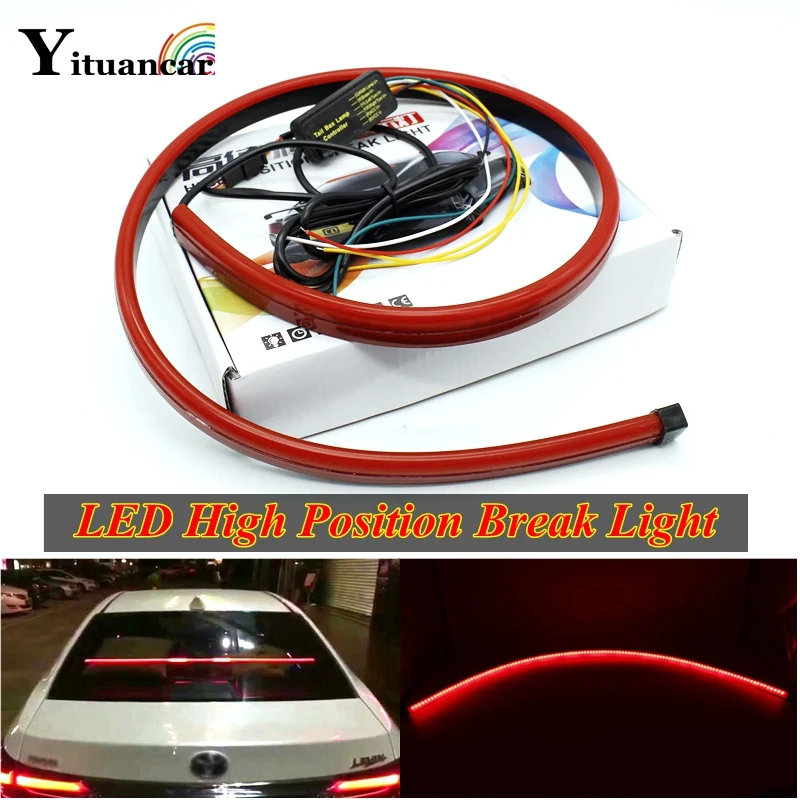 

Yituancar 1X 90CM Red LED High Position Break Light Strip Turn Signal Lamp Daytime Running Double Flash Car Styling Tail Light