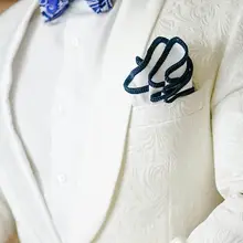 Белый Жених костюмы Slim Fit индивидуальный заказ две кнопки мужчины Блейзер Лето шаль НОК Свадебные смокинги для мужчин(куртка+ брюки