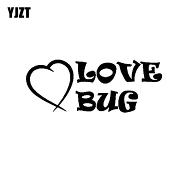

YJZT 12.7CM*4.8CM Love Bug Funny Beetle Novelty Vinyl Decal Car Sticker Black/Silver C19-0173