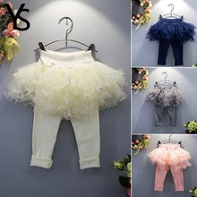 Girls Skirt Pants Children Kid Culottes Gauze Short Pants Skirts Bow Tutu Dress Leggings Free Shipping