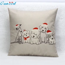 Vintage Navidad lindo perro sofá cama decoración del hogar caja cojín Festival funda de cojín maravilloso