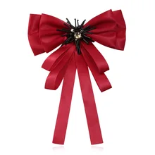 

Bow Crystal Women Brooches Pins Fabric Bowknot Tie Necktie Ribbon Corsage Brooch for Women Clothing Dress Accessories M664-2