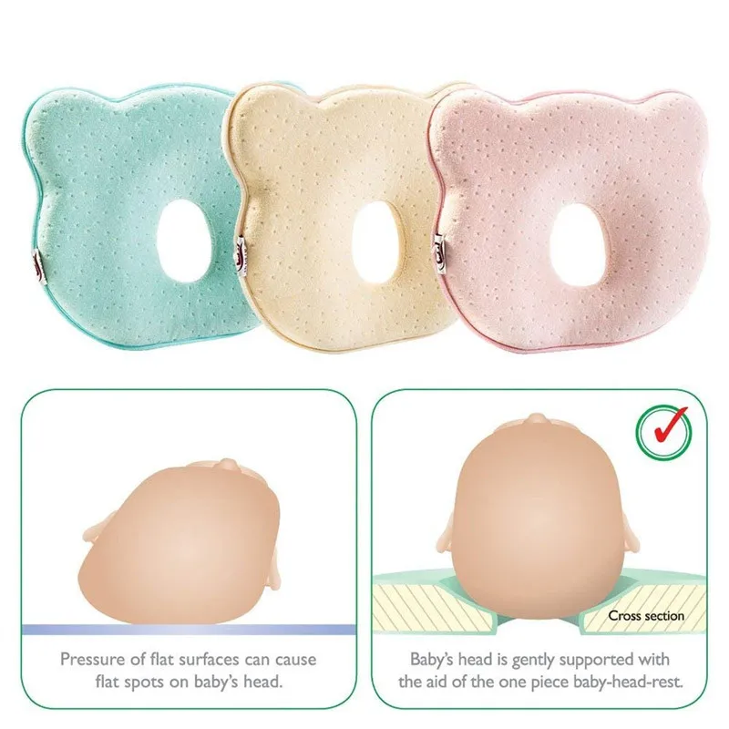 Travesseiro para Recém-nascidos em Espuma de Memória para Evitar Síndrome de Plagiocephaly Coisas do Bebê Yooap Cabeça Plana ou 2 Yooap travesseiro para recém-nascidos em espuma de