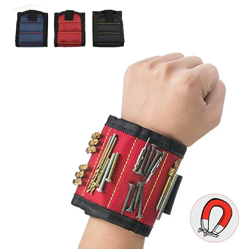 

Magnetic Wristband with Strong Magnets embedded throughout wristband for Holding Screws Nails Drill Bits Holder Tool Gift for Me