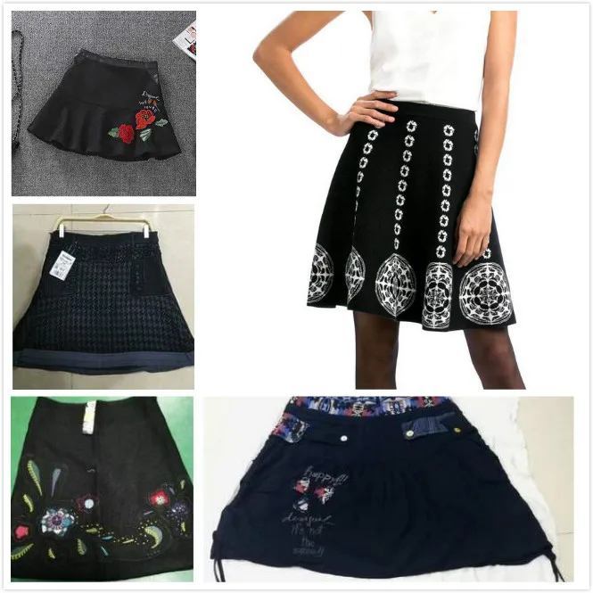 

Spanish style Deg women's autumn-winter cotton blended jacquard knitted half-length skirt