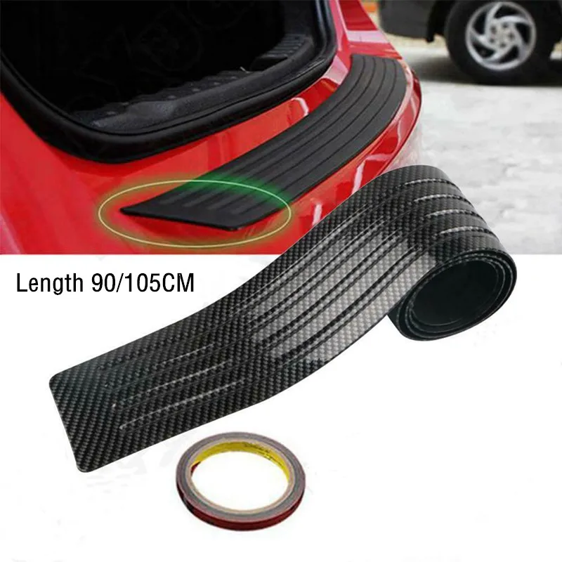 

ZXMT 90CM 105CM Car carbon fiber trunk mat protection strip bumper anti-collision rubber strip tail door trim strip rear guard
