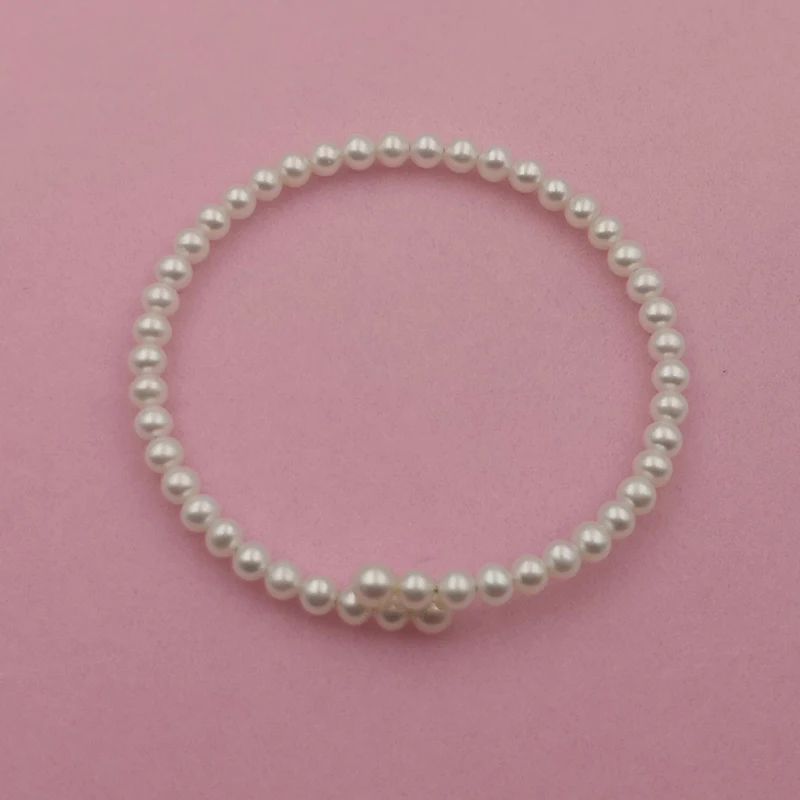 Sinya Natural Round shape pearls strands bangles bracelet for ladies girls for DIY Open elastic bracelet 2019 New arrival  (1)