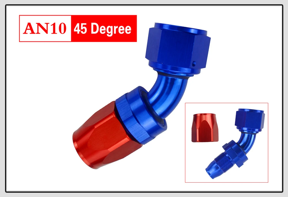 AN10 10-это Алюминий прямо под углом 45 градусов 90 градусов 180 градусов Поворотный шланг концевые фитинги адаптер мазута многоразовый штуцер для шланга конец