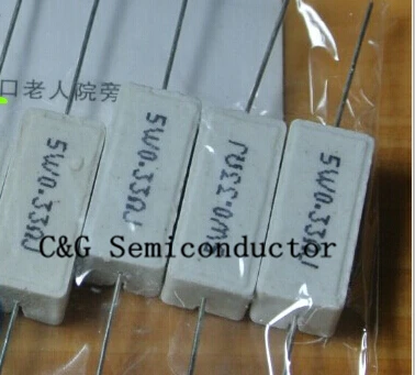 

10PCS 5W 0.33R 0.33 ohm +/-5% Cement resistor 5% Cement resistance (0.22R 0.47R 0.5R 1R 2R 2.2R 3.3R 5R 8R 10R 15R 22R 33R 47R