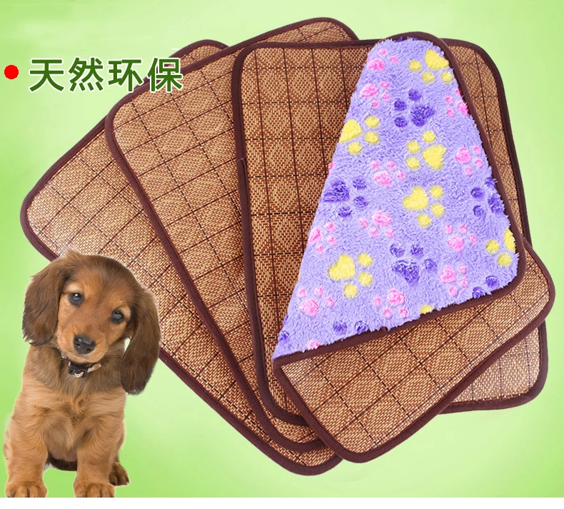 Four Season Double-sided Pet Cool Mat Bamboo fiber Breathable Pet Cushion For Big Small Cat Dog Universal Summer Sleeping Bed (1)