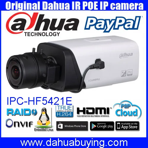 Original english Dahua CCTV 4MP WDR Smart Detection POE Full HD Network Camera IPC HF5421E free