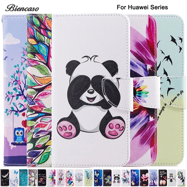 Best Offers Biencaso Butterfly Owl PU Leather Wallet Flip Case for Huawei Mate 10 Lite P10 P8 P9 Lite mini Y5 2017 Y6 Pro 2017 Cover B116