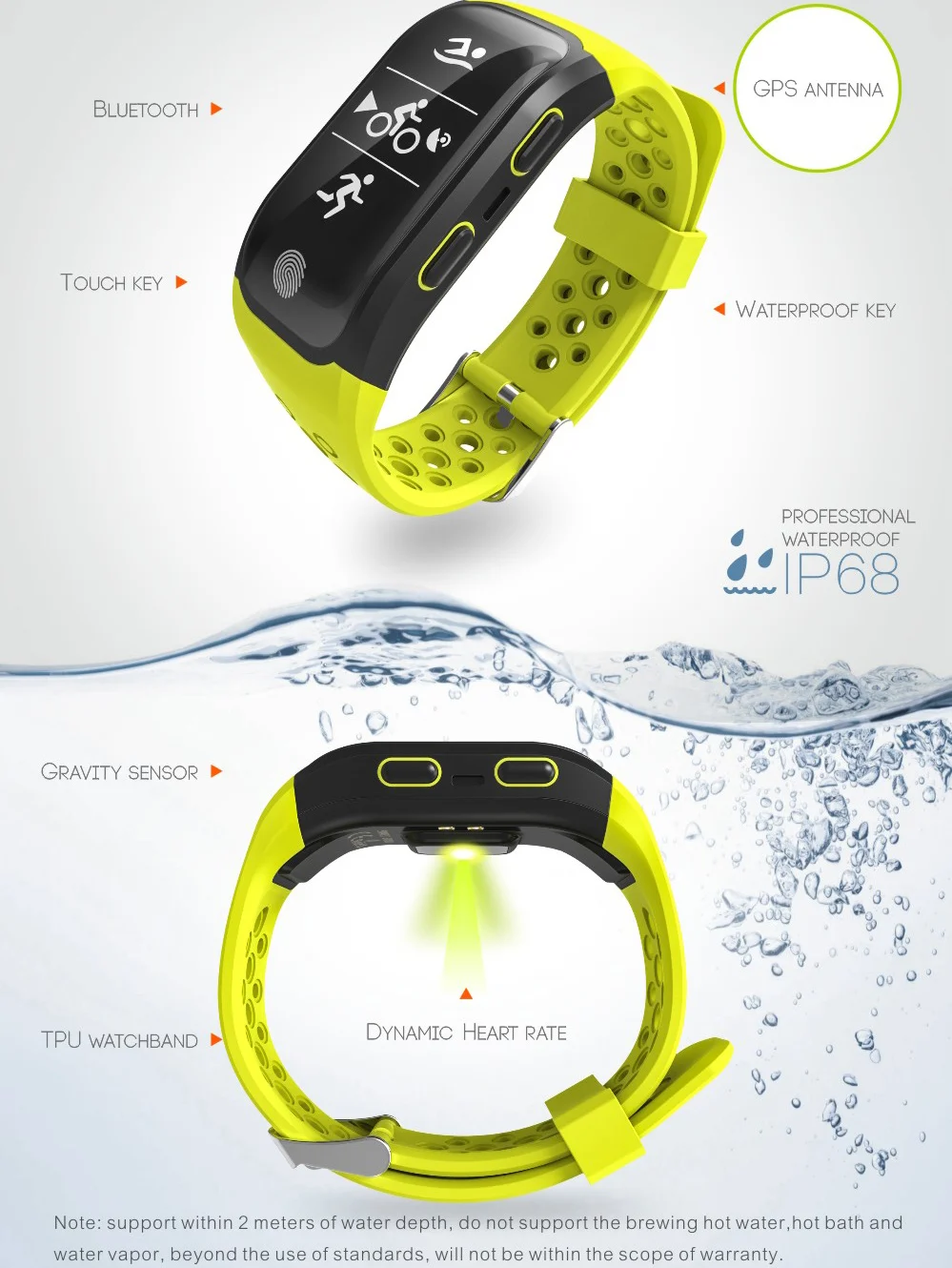 S908 Bluetooth GPS трекер Браслет IP68 водонепроницаемый смарт-браслет монитор сердечного ритма фитнес-трекер Смарт-браслет