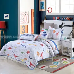 Мультфильм постельное белье с изображением динозавров аппликация печати лоскутное Стёганое одеяло 100% хлопок один/twin/full/queen размеры