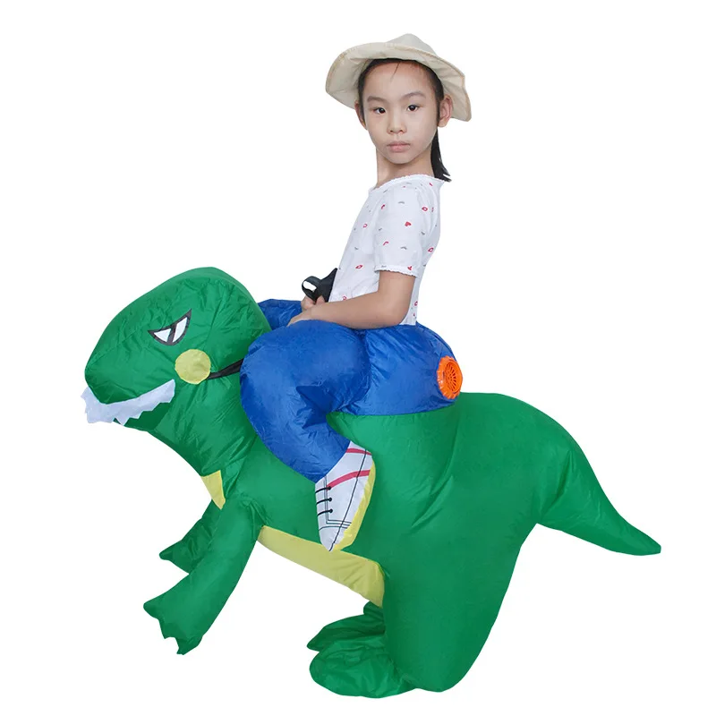 Children Inflatable Dinosaur Costume T-Rex Family Game with Kids Two Sizes Halloween Cosplay Costume Animal Dino Rider For Kids Children Inflatable Dinosaur Costume T-Rex Family Game with Kids Two Sizes Halloween Cosplay Costume Animal Dino Rider For Kids