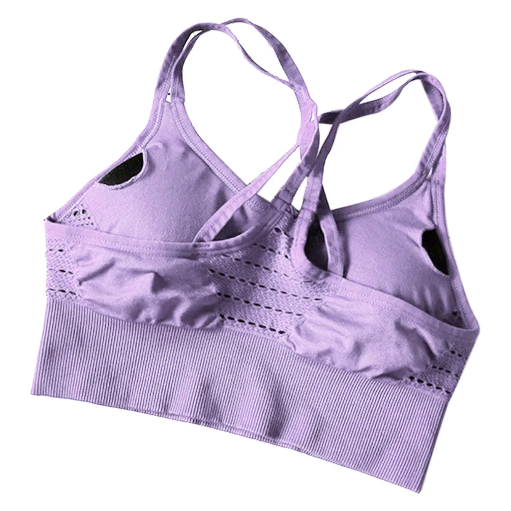 Purple YOUYEDIAN/женское Спортивное нижнее белье, ударопрочный бюстгальтер для сбора, мягкий удобный бюстгальтер без косточек с поролоновыми вставками, brasieres para mujer - Цвет: Purple