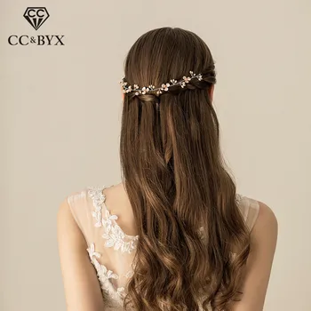 

CC Hairbands Headbands Crown Romantic Jewelry Freshwater Pearl Wedding Hair Accessories For Bridal Bridesmaids Flower Shape O527