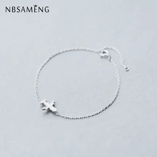 NBSAMENG 925 пробы Серебряный Матовый самолет цепь браслет для женщин регулируемые браслеты подарок ювелирные изделия