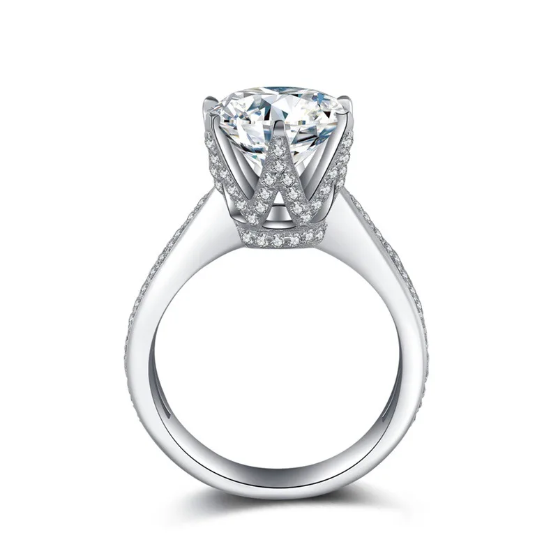 

925 Sterling Silver Bright Charming Lady's Ring with Crownd Style SONA Diamond for Women for Love