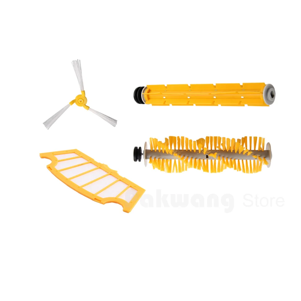 A325 Robot Vacuum Cleaner Spare Parts : Hair Brush, Rubber Brush, Side Brush and Filter robot vacuum cleaner sq a380 d6601 spare parts hair brush main brush accessories side brush