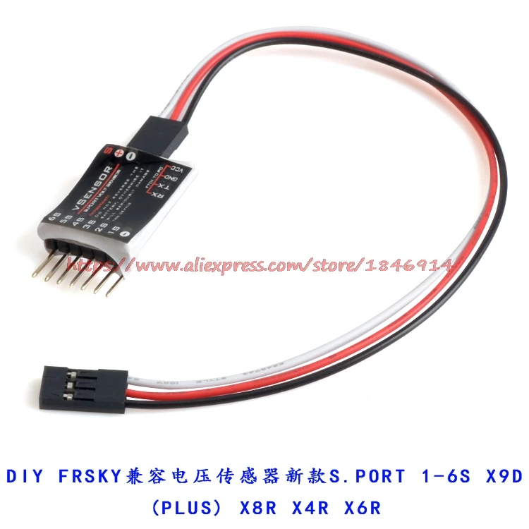 DIY FRSKY совместимый датчик напряжения S.PORT 1 6S X9D(PLUS) X8R X4R X6R|voltage sensor|sensor voltagediy frsky |