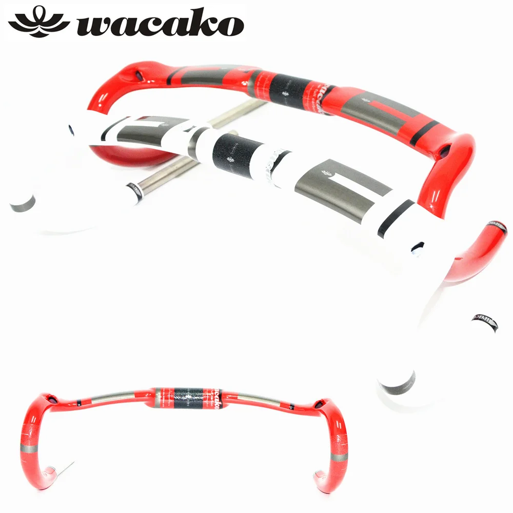 2017 wacako full carbon fiber highway bicycle thighed road handlebar bent bar inner routing gloss 31.8*400/420/440mm bike parts | Спорт и