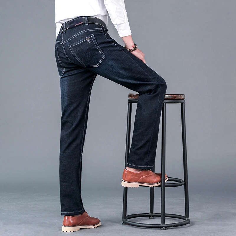 Goedkoop Men s Jeans Homme Straight Biker Moto Jean Broek Klassieke Calca Masculina Mannelijke Mannen Vaqueros Skinny Pantalon Slim Fit