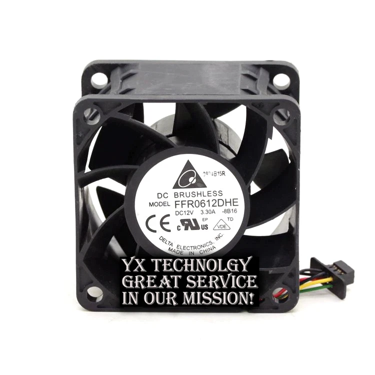 Novo 60*60*38mm 6038 ffr0612dhe 12v 3.30a 6cm