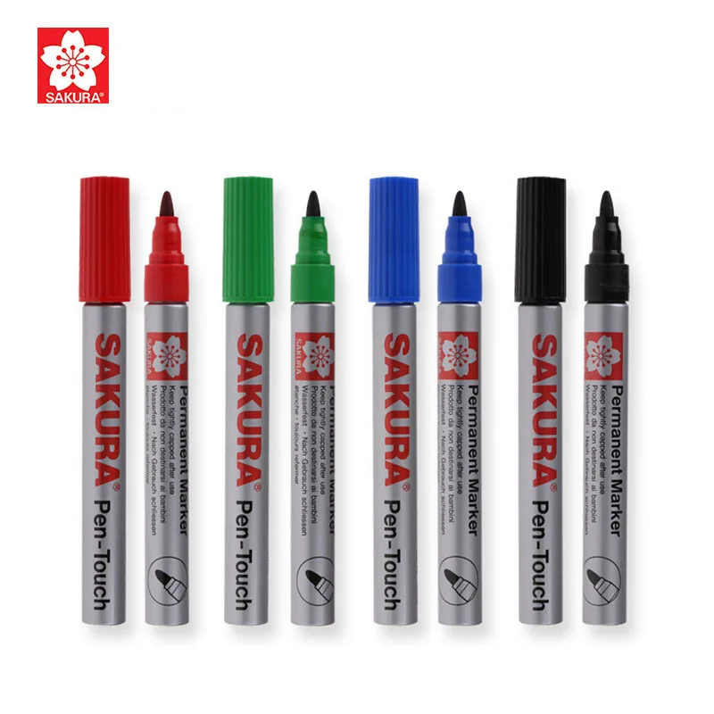 

4 Colors Japanese Sakura Marker Pen Brush Waterproof CD Glass Fabric Paper Whiteboard Drawing Graffiti Paint Pens Art Supplies