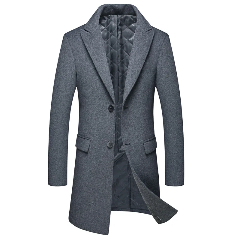 

2018 Winter New Thick Turn Down Collar Winter Coat Men Wool