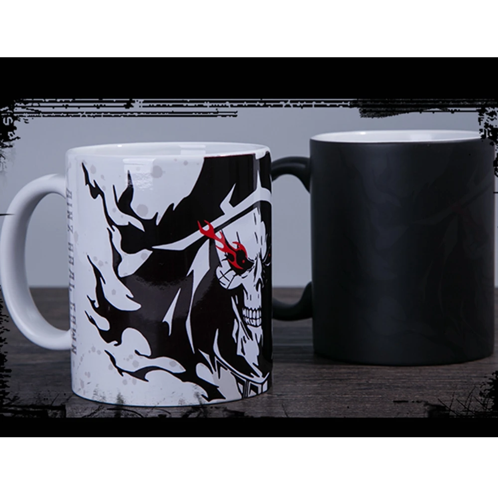 

Anime JK Overlord Ainz Ooal Gown Cosplay Mark Cup Ceramic Color Change Skull Momonga Daily Drink Mug Tea Milk Coffee Custom
