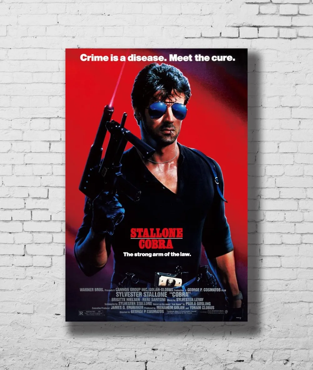 

COBRA Movie 1986 Stallone Rocky Rambo Wall Sticker Home Decoration Silk Art Poster
