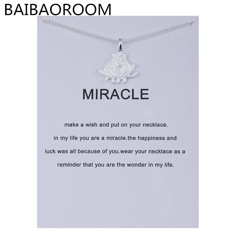 

Fashion Jewelry Animal Zodiac Miracle Monkey Alloy Clavicle Pendant Short Necklace Women Gift