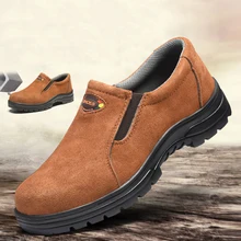 Нескользящая износостойкая Рабочая защитная обувь Мужская Рабочая обувь со стальным носом Повседневная дышащая уличная спортивная обувь 37-46