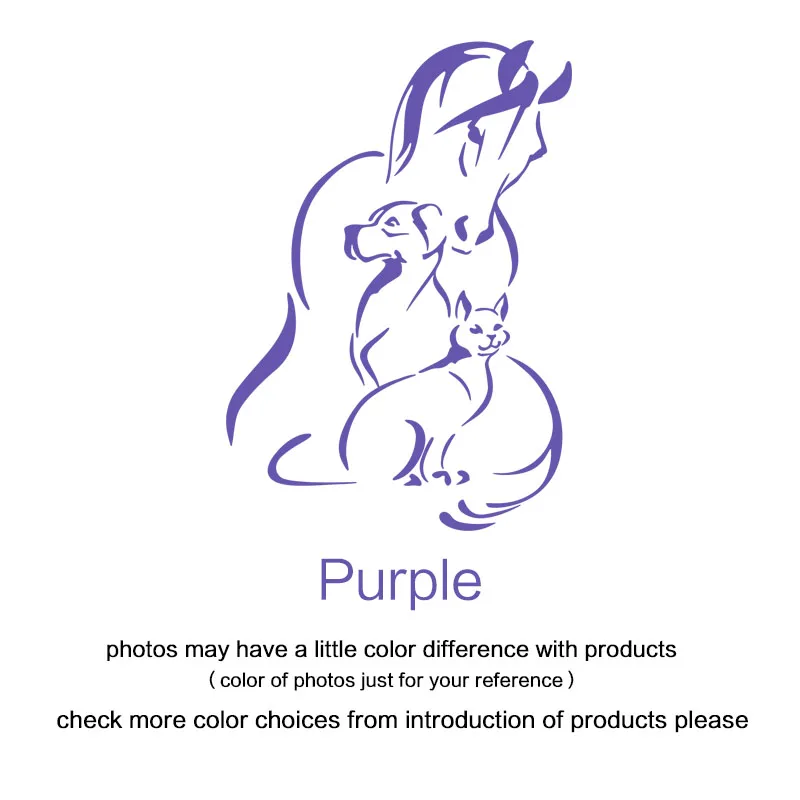 Художественный дизайн, украшение для дома, ПВХ, лошадь, кошка и собака, наклейка на стену, водонепроницаемый винил, домашний декор, животные, наклейки для гостиной, спальни - Цвет: Purple