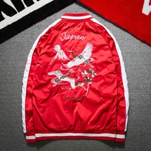 The new 2017 Japanese cranes couples clothing embroidery men’s jacket