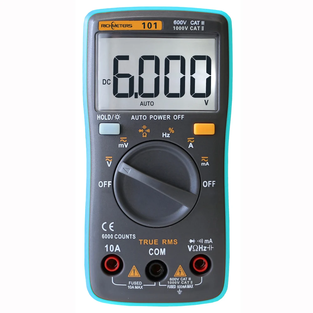 

RICHMETERS RM101 Digital Multimeter DC AC Voltage Current Meter Resistance Diode Capacitance Tester multimetro diagnostic-tool